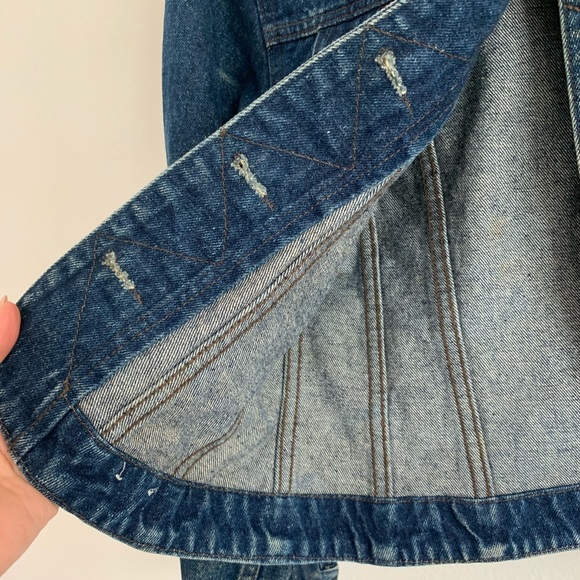 Extra Small Vintage Faded Denim Jacket with Patina - Picture 5 of 6